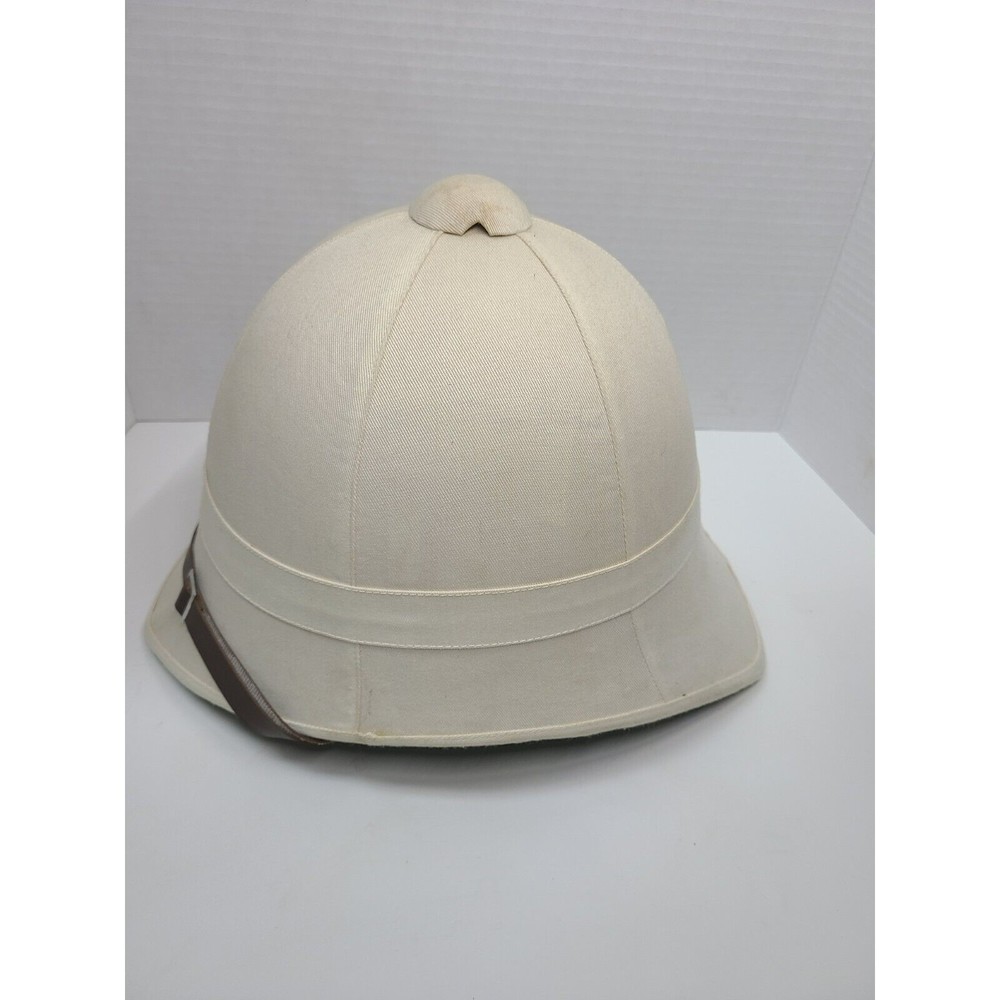 Vintage British Military Pith Vietnam Sun Helmet Hat Safari Tan Twill Cover - Picture 6 of 15